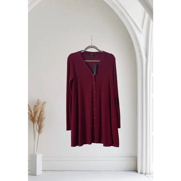 NWY Lulus Burgundy Long Sleeve Dress Small - Picture 1 of 7